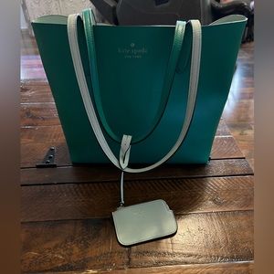 Kate Spade AVA reversible mint green purse